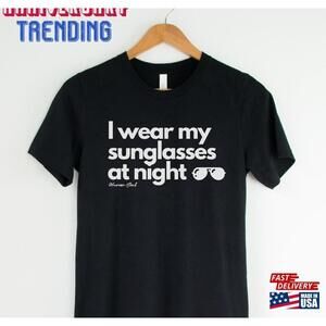 Band Tee Retro Tshirt With Sunglasses At Night Lyrics Funny Inspired Classic